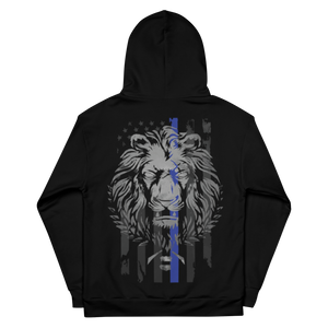 Thin Blue Line Series: Blue Line Lion - Dye Sublimated Unisex Hoodie Thin Blue Line Series: Blue Line Lion - Dye Sublimated Unisex Hoodie