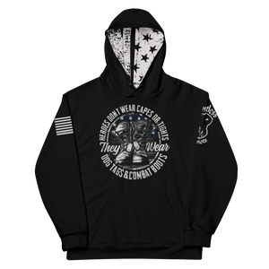 Real Heroes Don't Wear Capes Or Tights - Dye Sublimated Unisex Hoodie Real Heroes Don't Wear Capes Or Tights - Dye Sublimated Unisex Hoodie