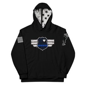 Thin Blue Line Series: Love The Blue Line - Dye Sublimated Unisex Hoodie Thin Blue Line Series: Love The Blue Line - Dye Sublimated Unisex Hoodie