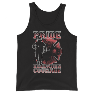 Red Line Series: Pride, Dedication & Courage - Unisex Tank Top Red Line Series: Pride, Dedication & Courage - Unisex Tank Top