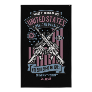 Proud Veteran Made With Blood, Sweat & Tears - Sublimated Flag Proud Veteran Made With Blood, Sweat & Tears - Sublimated Flag