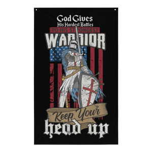God Gives His Hardest Battles To His Strongest Warrior! - Sublimated Flag God Gives His Hardest Battles To His Strongest Warrior! - Sublimated Flag