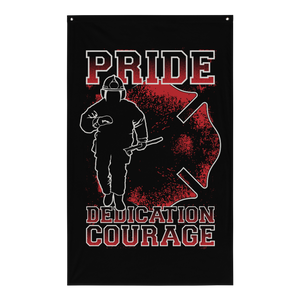 Red Line Series: Pride, Dedication & Courage - Sublimated Flag Red Line Series: Pride, Dedication & Courage - Sublimated Flag