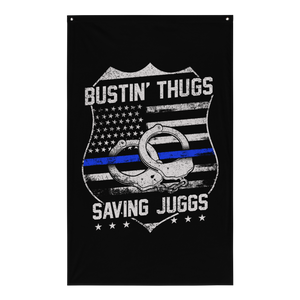 Thin Blue Line Series: Bustin' Thugs & Saving Juggs - Sublimated Flag Thin Blue Line Series: Bustin' Thugs & Saving Juggs - Sublimated Flag