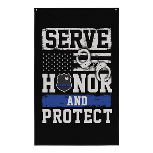 Thin Blue Line Series: Serve, Honor & Protect - Sublimated Flag Thin Blue Line Series: Serve, Honor & Protect - Sublimated Flag