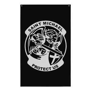 St. Michael Protect Us - Sublimated Flag St. Michael Protect Us - Sublimated Flag