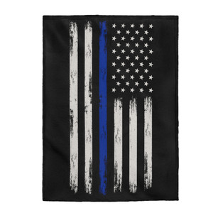 Thin Blue Line Series: Blue Line Flag - Plush Blanket  Thin Blue Line Series: Blue Line Flag - Plush Blanket