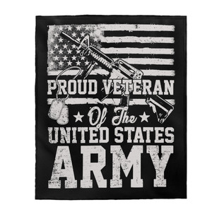 Proud Veteran Of The US Army 2 - Plush Blanket  Proud Veteran Of The US Army 2 - Plush Blanket