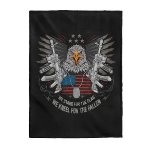 We Stand For The Flag...We Kneel For The Fallen 3 - Plush Blanket We Stand For The Flag...We Kneel For The Fallen 3 - Plush Blanket