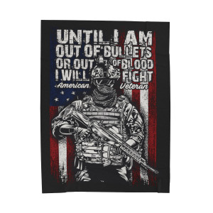 I Will Fight I'm An American Veteran - Plush Blanket I Will Fight I'm An American Veteran - Plush Blanket
