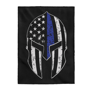 Thin Blue Line Series: Blue Line Spartan - Plush Blanket Thin Blue Line Series: Blue Line Spartan - Plush Blanket