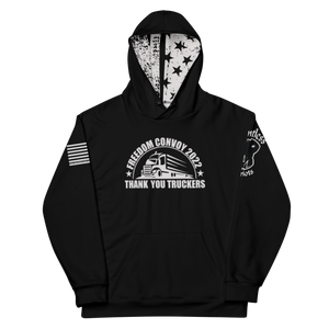 Blue Collar Series: Thank You Truckers Freedom Convoy - Dye Sublimated Unisex Hoodie Blue Collar Series: Thank You Truckers Freedom Convoy - Dye Sublimated Unisex Hoodie