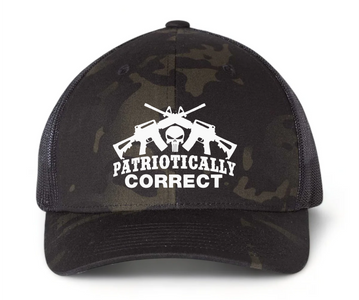 Patriotically Correct - Black Multicam Snapback Cap Patriotically Correct - Black Multicam Snapback Cap