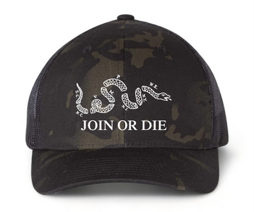 Join Or Die - Black Multicam Snapback Cap Join Or Die - Black Multicam Snapback Cap