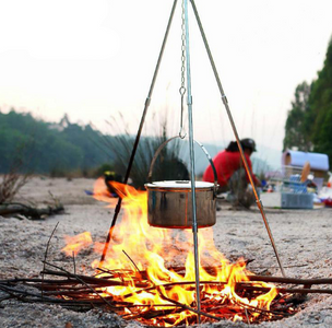 Outdoor Tripod Hanging Aluminum Pot & Fire Bracket Outdoor Tripod Hanging Aluminum Pot & Fire Bracket