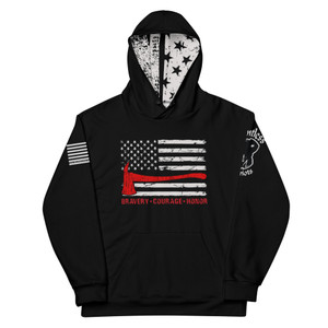 Red Line Series: Bravery, Courage & Honor - Dye Sublimated Unisex Hoodie Red Line Series: Bravery, Courage & Honor - Dye Sublimated Unisex Hoodie