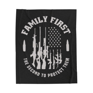 Family First, The 2nd To Protect Them - Plush Blanket Family First, The 2nd To Protect Them - Plush Blanket