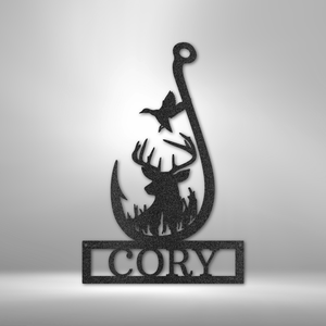 Personalized Outdoorsman Monogram 2 - Steel Sign Personalized Outdoorsman Monogram 2 - Steel Sign