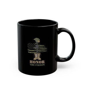 Honor The Fallen 2 - 11oz Black Mug Honor The Fallen 2 - 11oz Black Mug