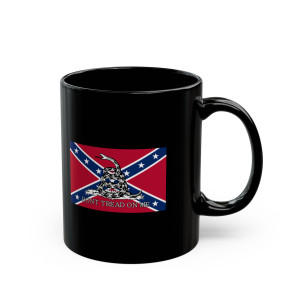 Don't Tread On Me Rebel - 11oz Black Mug Don't Tread On Me Rebel - 11oz Black Mug