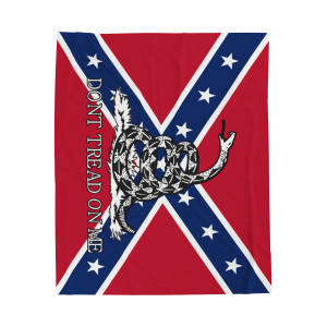 Southern Dixie Series: Don't Tread On Me Rebel - Plush Blanket Southern Dixie Series: Don't Tread On Me Rebel - Plush Blanket
