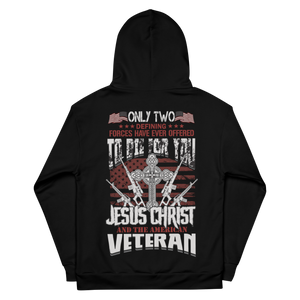 Jesus Christ and the American Veteran - Dye Sublimated Unisex Hoodie Jesus Christ and the American Veteran - Dye Sublimated Unisex Hoodie