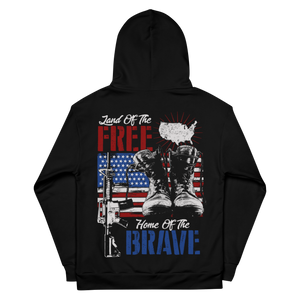 Land Of The Free...Home Of The Brave - Dye Sublimated Unisex Hoodie Land Of The Free...Home Of The Brave - Dye Sublimated Unisex Hoodie