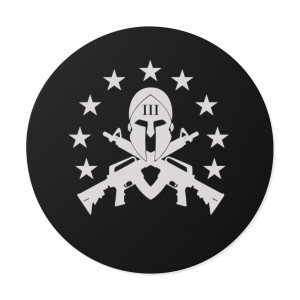 Patriotic Spartans - Round Vinyl Sticker Patriotic Spartans - Round Vinyl Sticker
