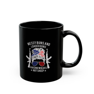 Messy Buns Loaded Guns - 11oz Black Mug
