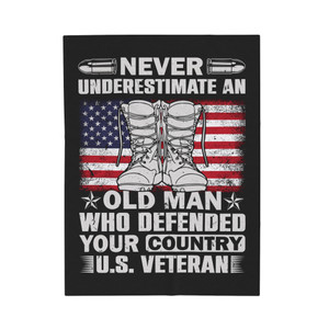 Never Underestimate An Old Man - Plush Blanket Never Underestimate An Old Man - Plush Blanket