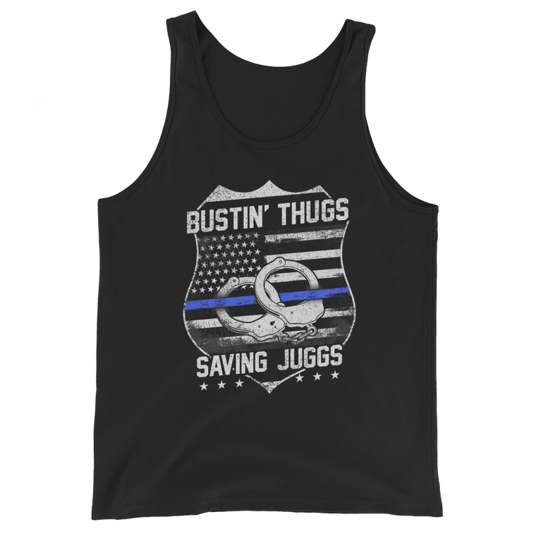 Thin Blue Line Series: Bustin' Thugs & Saving Juggs - Unisex Tank Top