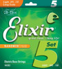 Elixir NanoWeb Bass Guitar Strings 5 String  Long Scale Lights .045-.130