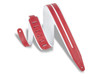 Levy's MG317DRS 2 1/2" Leather Guitar Strap White with Red Racing Stripe