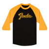 Fender Doodle 3/4 Sleeve Raglan Shirt Black & Yellow M