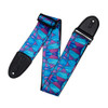 Levy's 3" Stained Glass Pattern Poly Guitar Strap - Plumb Blue