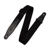 Levy's Ebony Series Guitar Strap 2" Rayon with Leather Ends - Black