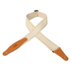 Levy's Woven Guitar Strap 2" Leather Ends White & Tan Weave Pattern