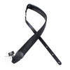 LM "Classic Leather" Series 2.5" Black Simulated Garment Leather Guitar Strap