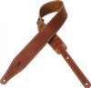 Levy's Carving Leather Guitar Strap 2 1/2" Cable Stitch Walnut