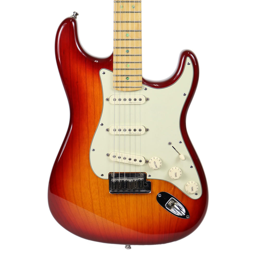 2002 Fender American Deluxe Stratocaster in Aged Cherry Burst