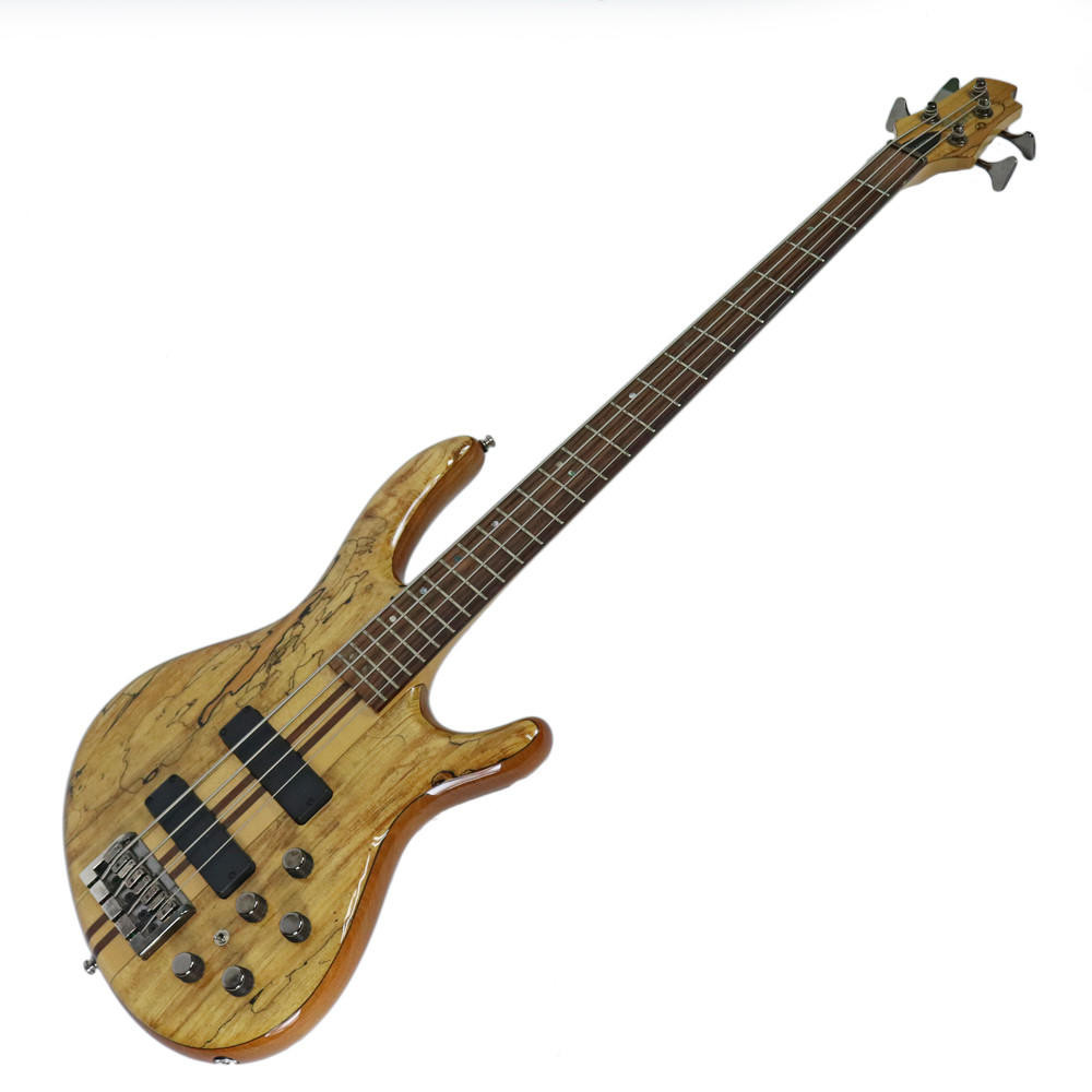Used Cort A4 Custom SP Spalted Maple Electric Bass Guitar | Cream