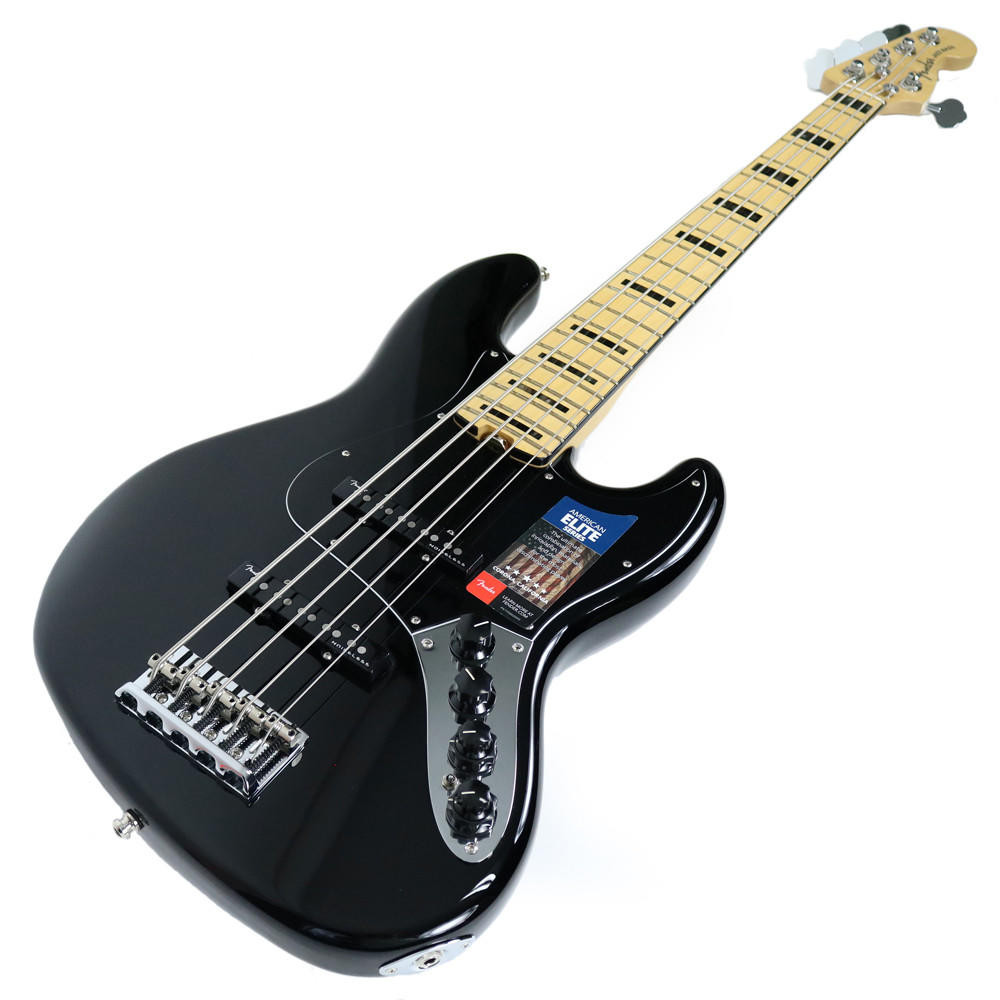 2016 Fender American Elite 5-String Jazz Bass V in Black | Cream