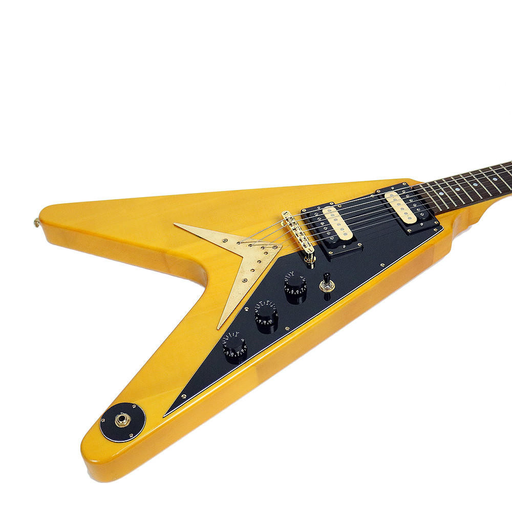 2012 Tokai FV48 Flying V Electric Guitar Natural Finish | Cream