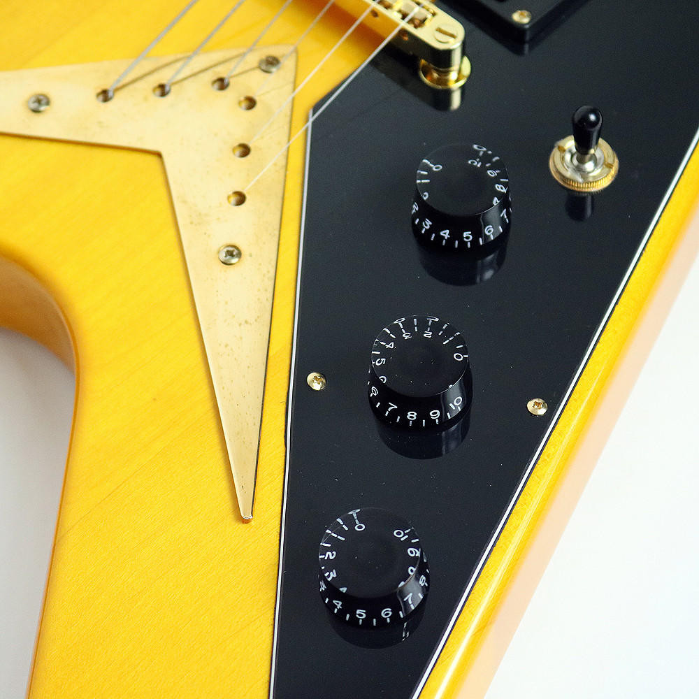 2012 Tokai FV48 Flying V Electric Guitar Natural Finish | Cream