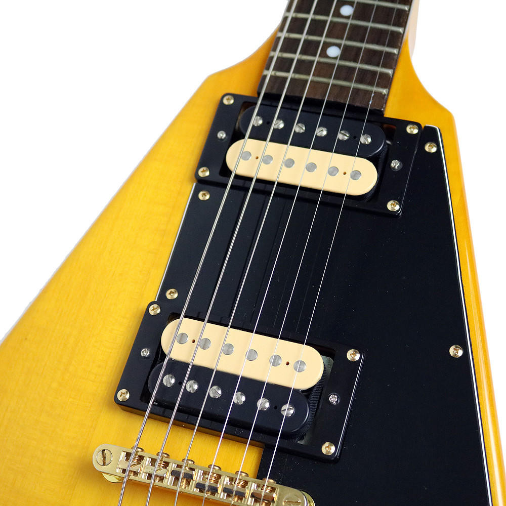 2012 Tokai FV48 Flying V Electric Guitar Natural Finish | Cream