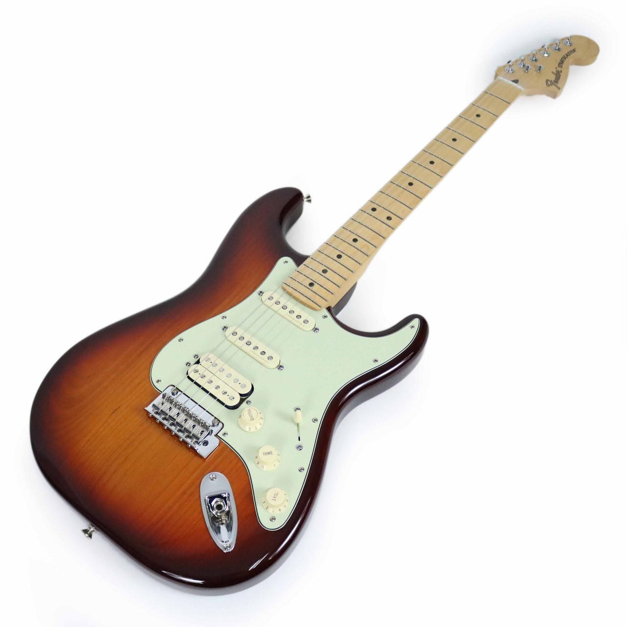 fender strat tobacco sunburst Fender Deluxe Stratocaster HSS Maple Fingerboard in Tobacco Sunburst