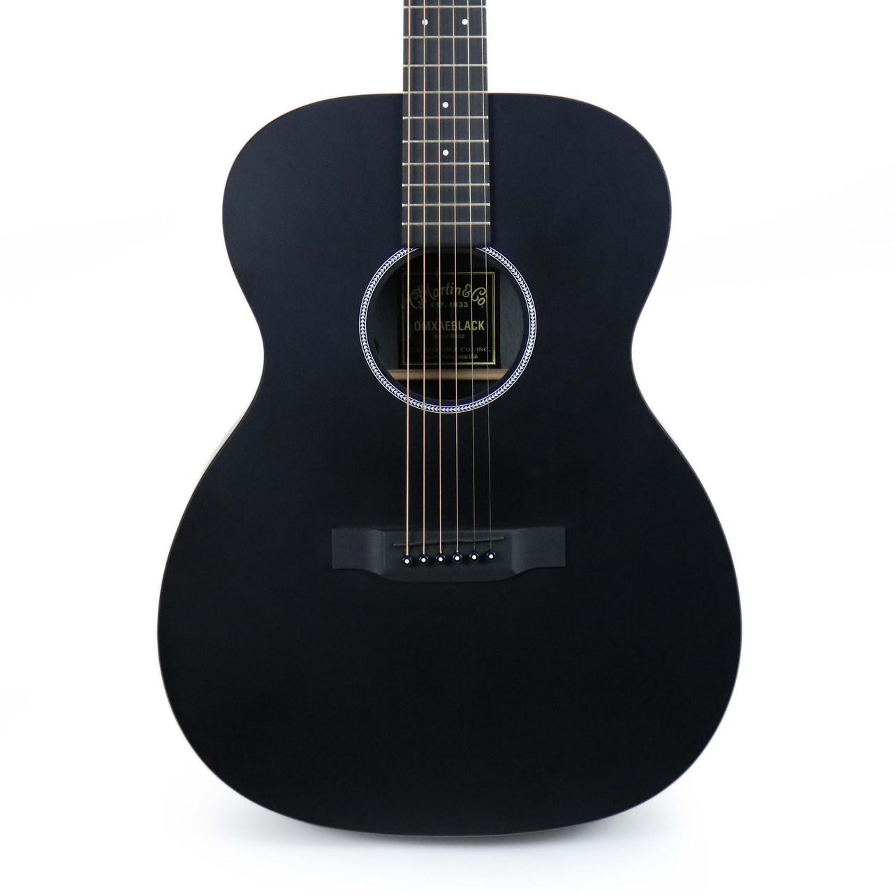 Martin OMXAE Black Dreadnought Acoustic Electric Guitar | Cream