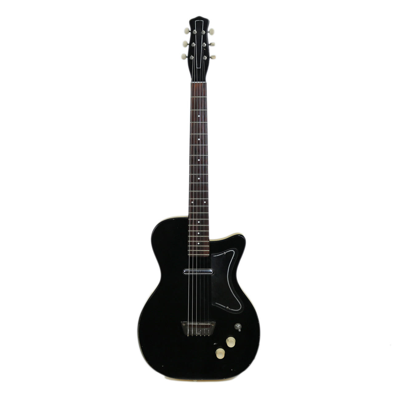 Vintage 1957 Danelectro U-1 Electric Guitar Black Finish | Cream