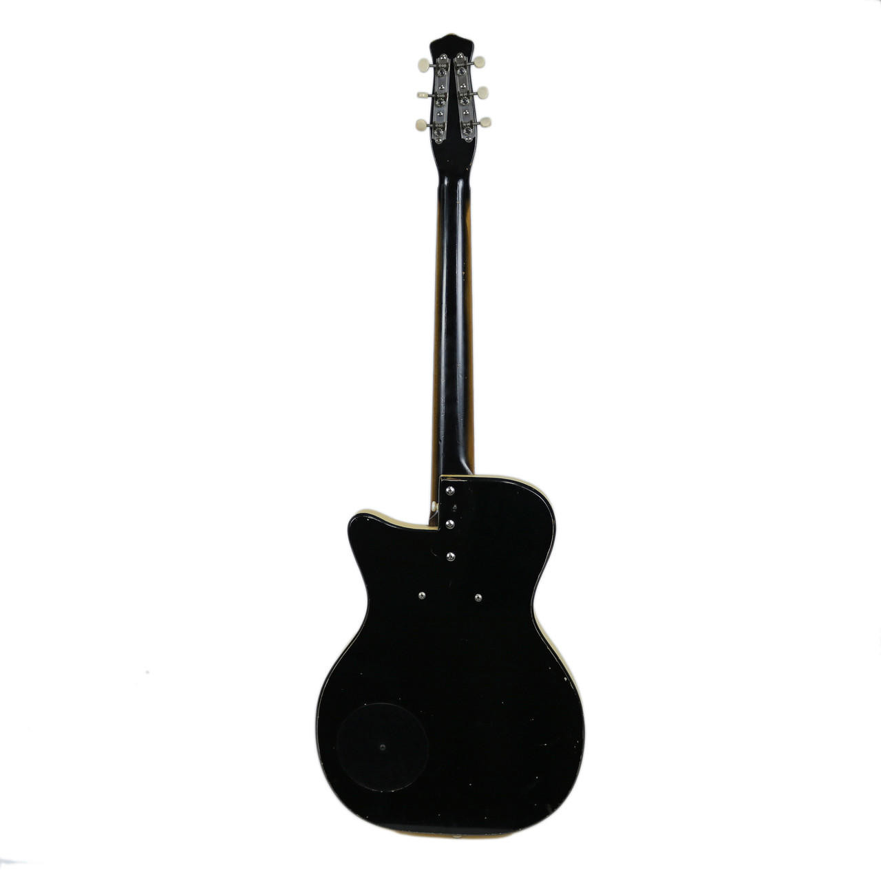Vintage 1957 Danelectro U-1 Electric Guitar Black Finish | Cream