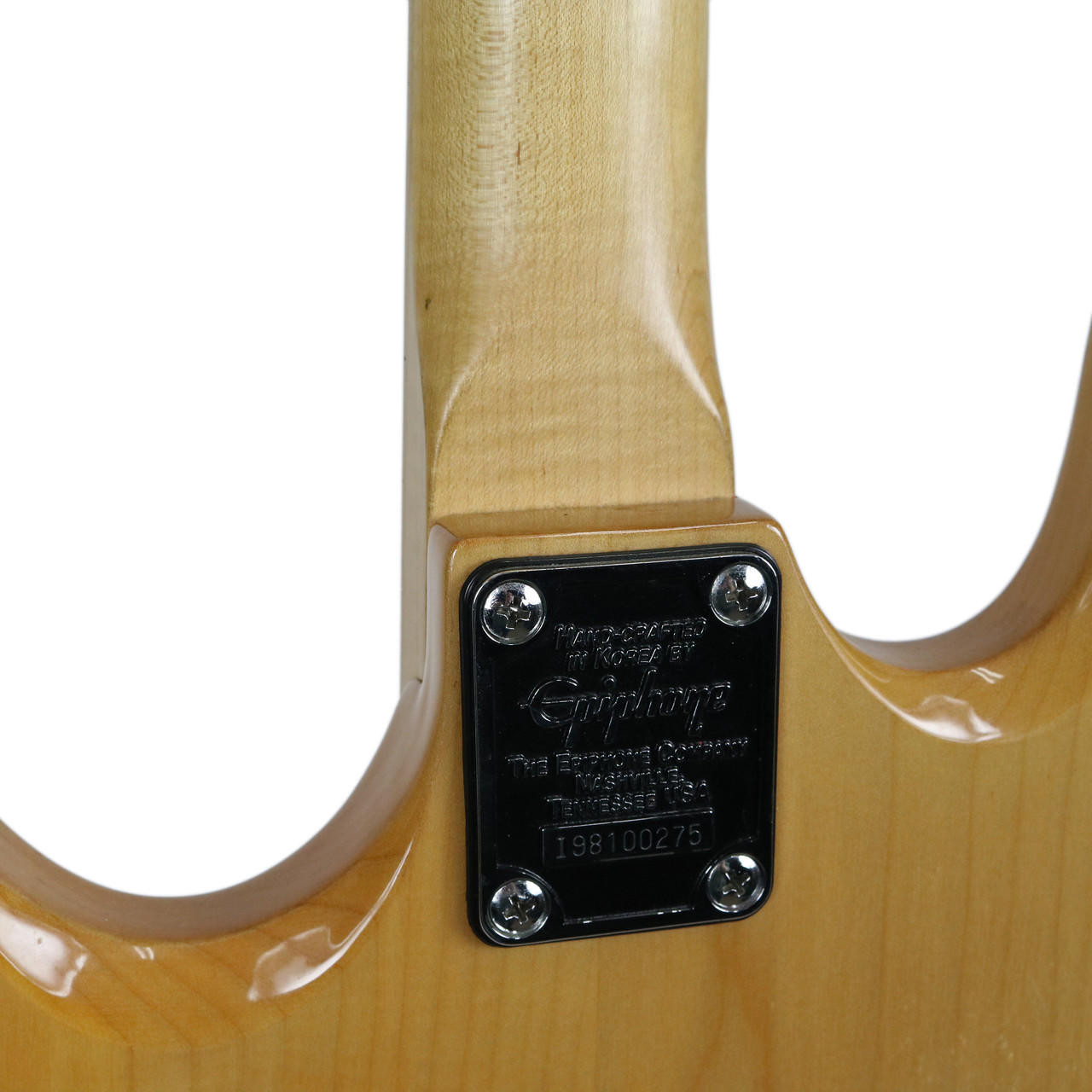 1998 Epiphone Ripper Electric Bass Guitar Natural Finish | Cream